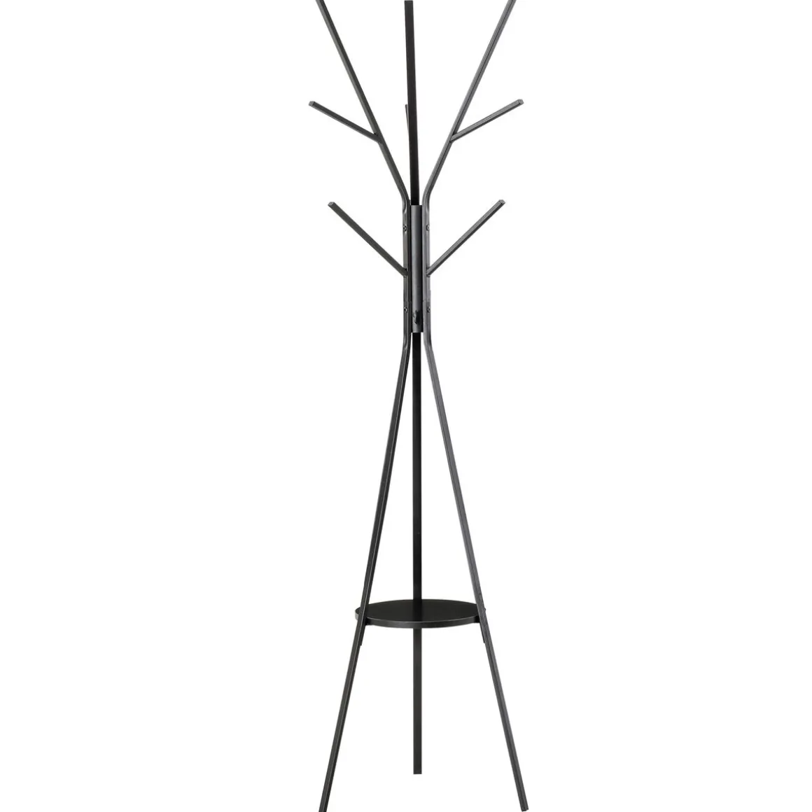 Perchero de pie Petter estante + 9 ganchos negro 180x45x45 cm