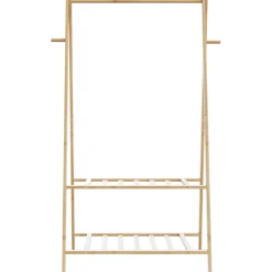 Perchero Glaciar plegable 2 estantes natural 150,5x96x45,5 cm