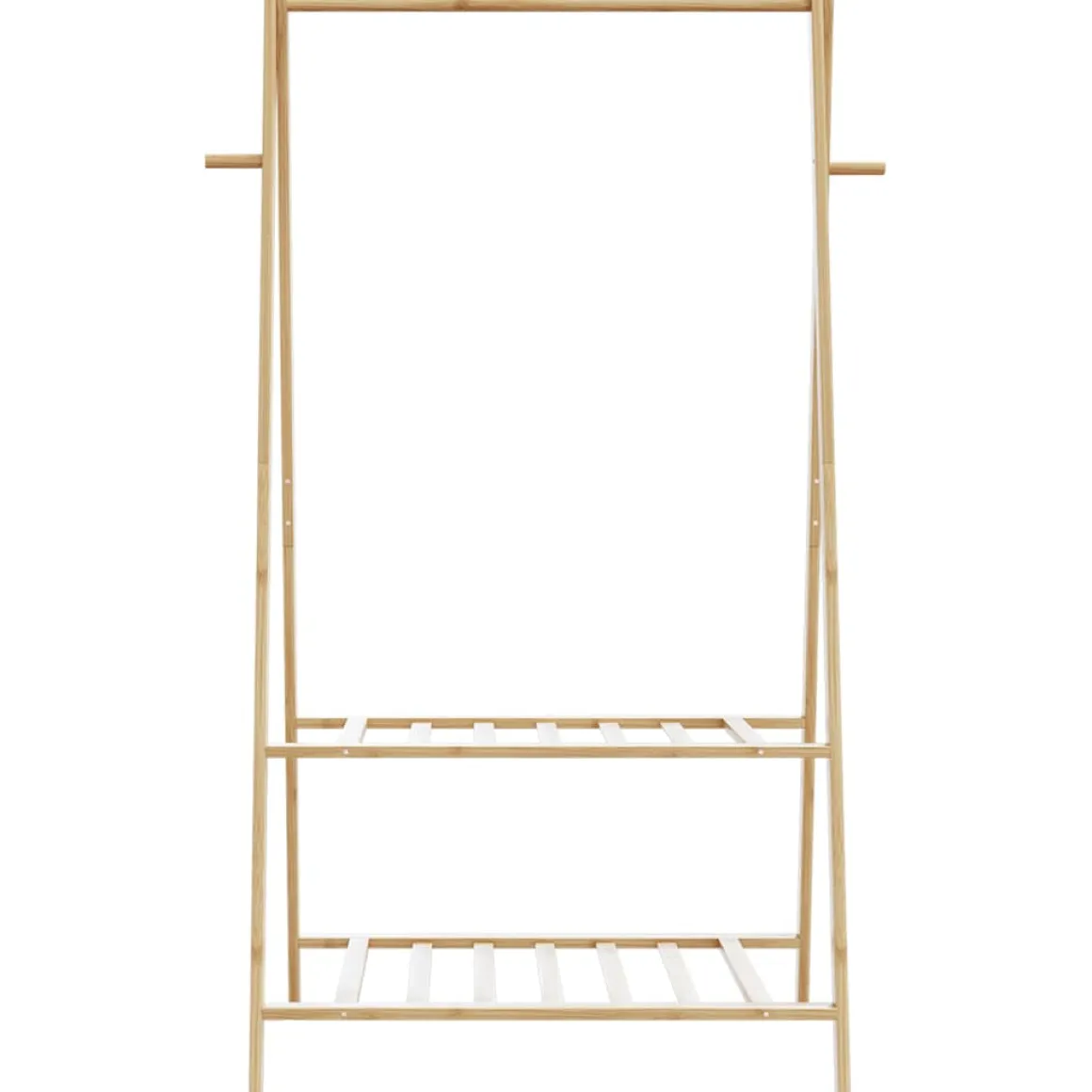 Perchero Glaciar plegable 2 estantes natural 150,5x96x45,5 cm