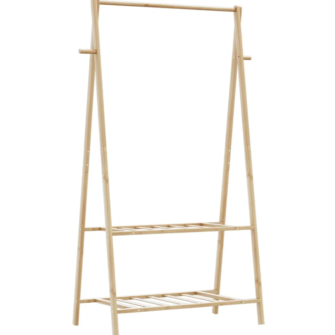 Perchero Glaciar plegable 2 estantes natural 150,5x96x45,5 cm