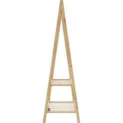 Perchero Glaciar plegable 2 estantes natural 150,5x96x45,5 cm