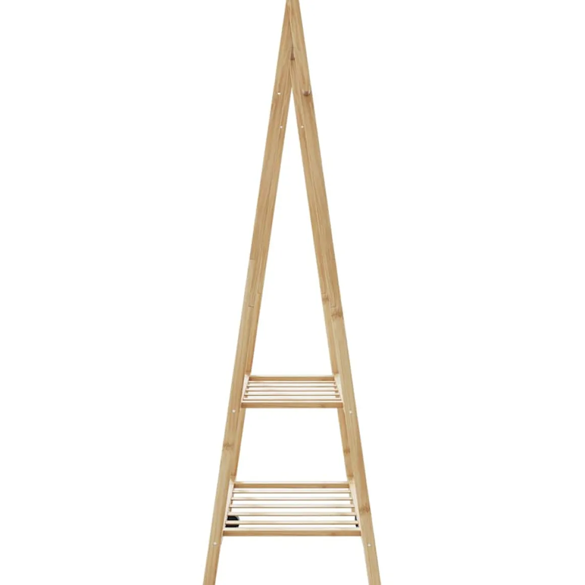 Perchero Glaciar plegable 2 estantes natural 150,5x96x45,5 cm