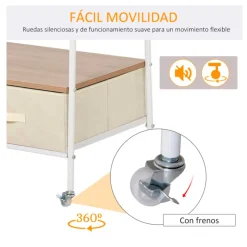 Perchero Homcom estantes + cajones blanco 185x99x47 cm