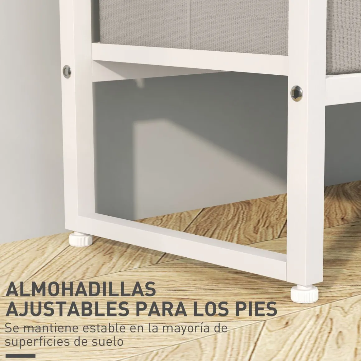 Perchero Less Homcom 3 cajones de tela + estante + barra natural 178x58,5x30 cm
