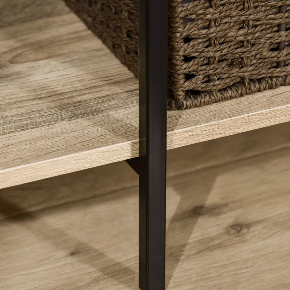 Perchero Milse Homcom 4 estantes + barra natural/negro 170,5x100x46 cm