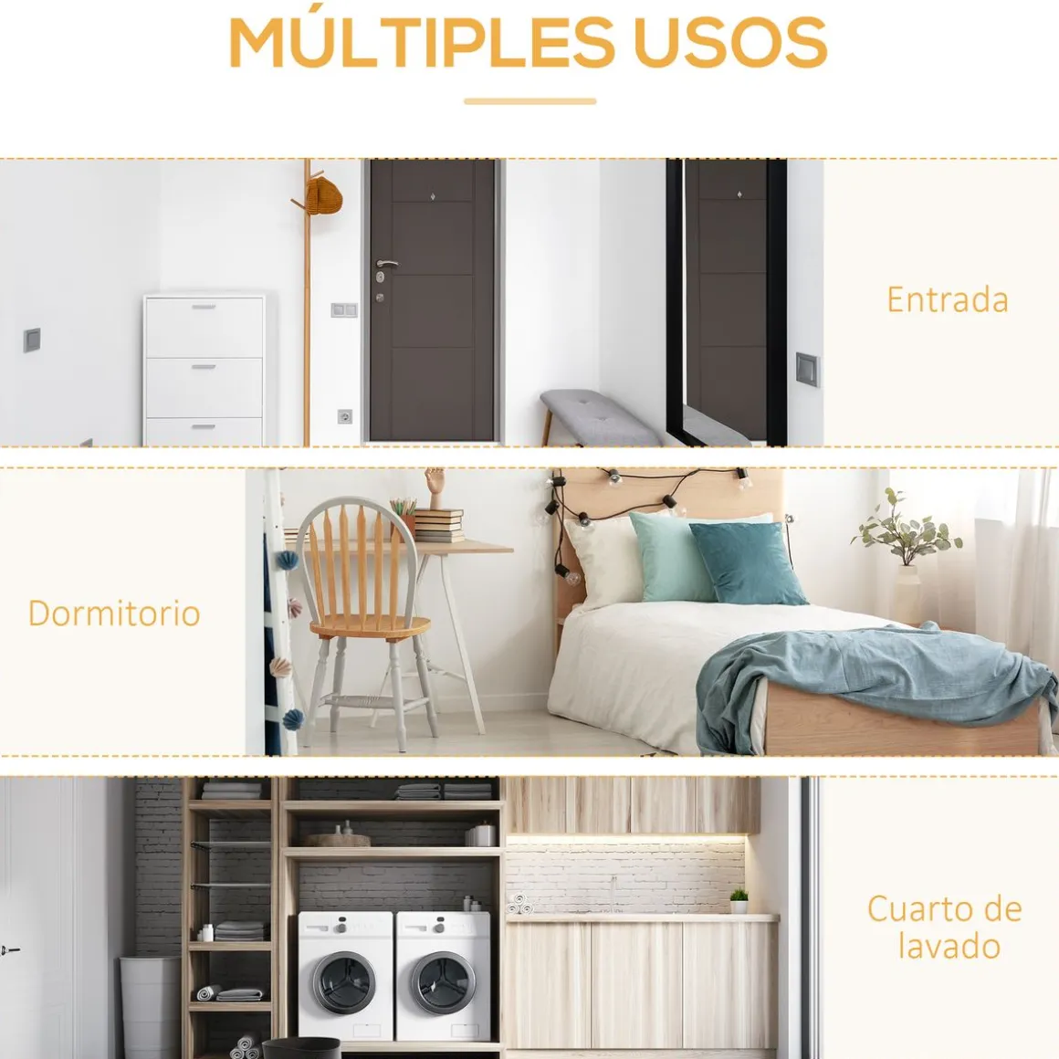 Perchero Toliara Homcom 5 estantes + barra 160x102x39 cm