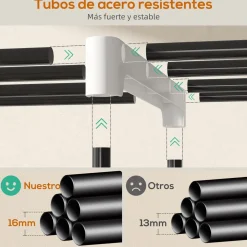 Perchero Yasmine Homcom 3 barras + 4 estantes 185x142x43 cm