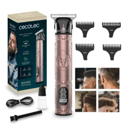 Perfiladora de pelo Cecotec Bamba PrecisionCare Warrior 1500 mAh 4 peines guía cobre