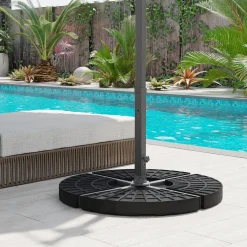 Peso para base de sombrilla Mika Outsunny 4 piezas rellenables negro