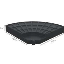 Peso para base de sombrilla Mika Outsunny 4 piezas rellenables negro