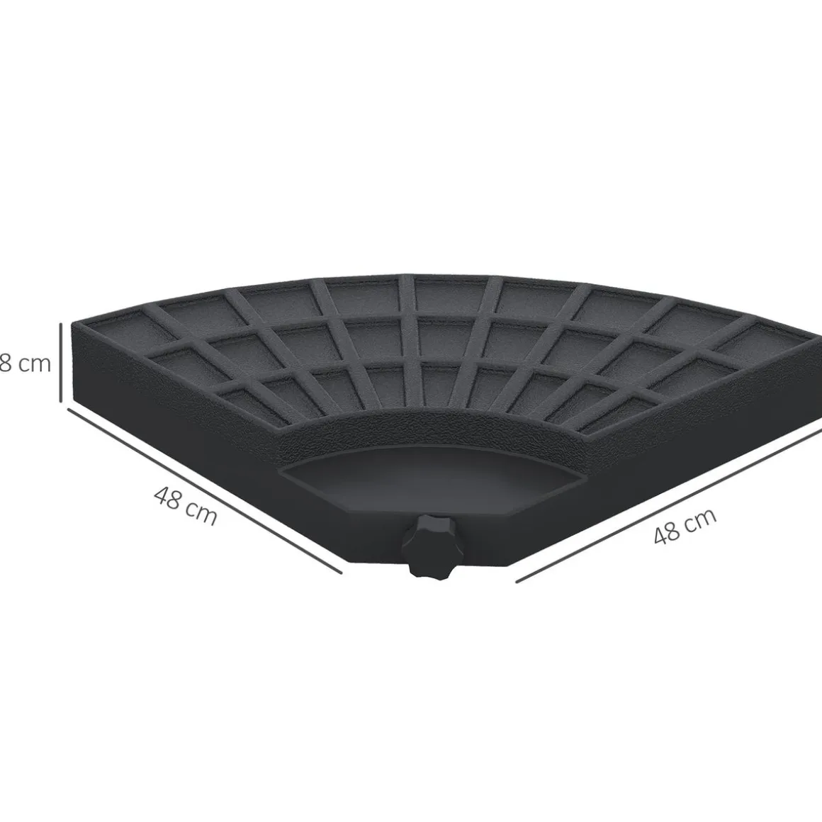 Peso para base de sombrilla Mika Outsunny 4 piezas rellenables negro