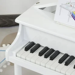 Piano de cola infantil Homcom electrónico 30 teclas blanco