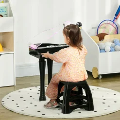 Piano infantil Classic Aiyaplay con micrófono + 22 canciones negro 60,4x37x30,5 cm