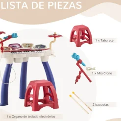 Piano infantil Mermaid Aiyaplay con micrófono + 19 canciones multicolor 71x74x32,2 cm