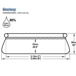 Piscina circular Bestway hinchable 2300L Ø244x66 cm