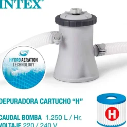 Piscina desmontable circular Beachside Intex 4485L con depuradora 1250L/h +6A azul Ø305x76 cm