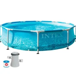 Piscina desmontable circular Beachside Intex 4485L con depuradora 1250L/h +6A azul Ø305x76 cm