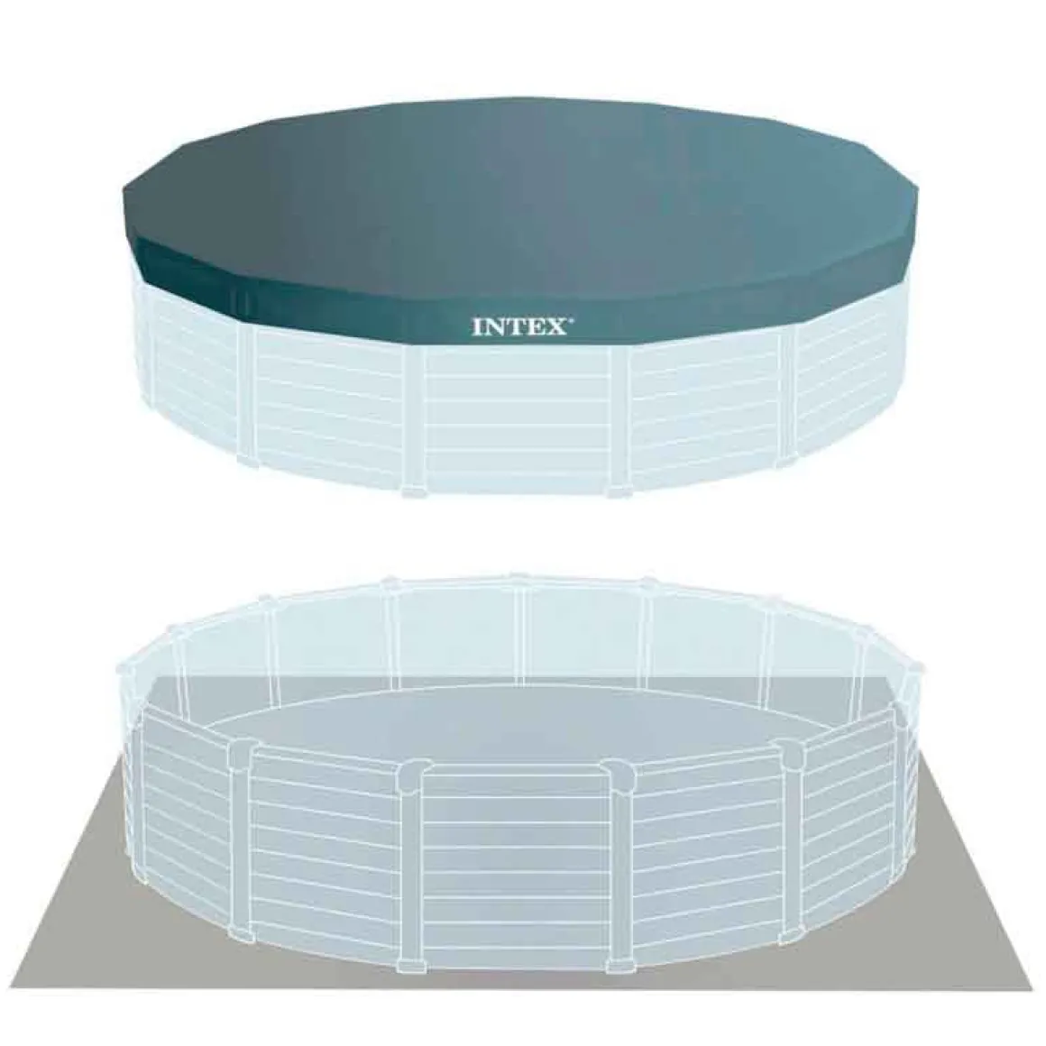 Piscina desmontable Graphite Grey Panel Intex 16805L con depuradora+accesorios gris Ø478x124 cm