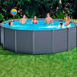 Piscina desmontable Graphite Grey Panel Intex 16805L con depuradora+accesorios gris Ø478x124 cm