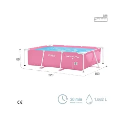 Piscina desmontable Intex Small Frame Familiar 1662L rosa 60x220x150 cm
