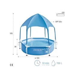 Piscina desmontable Intex Canopy Metal Frame con toldo 700L azul Ø183x38 cm