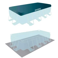 Piscina desmontable Prism Frame Intex 10.874L 6 personas con accesorios gris 107x488x244 cm