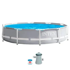 Piscina desmontable Prism Frame Intex 4.485L 4 personas con depuradora gris Ø305x76 cm