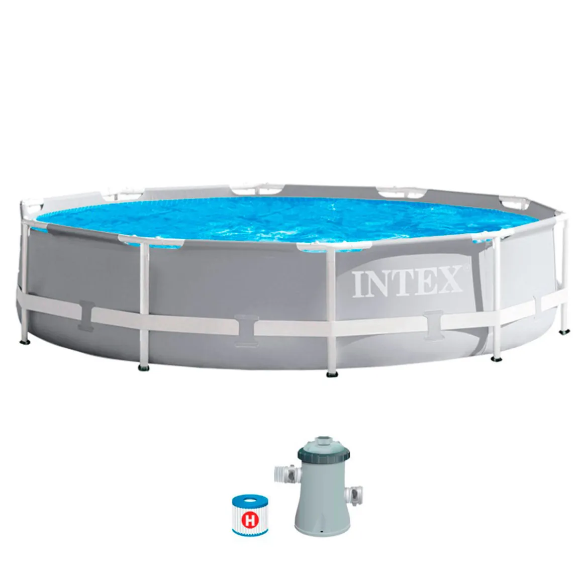 Piscina desmontable Prism Frame Intex 4.485L 4 personas con depuradora gris Ø305x76 cm