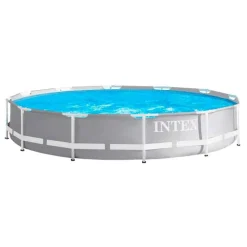 Piscina desmontable redonda Prism Frame Intex 6503L con depuradora 2006L/h +6A gris Ø366x76 cm