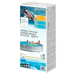 Piscina desmontable redonda Prism Frame Intex 6503L con depuradora 2006L/h +6A gris Ø366x76 cm