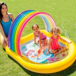 Piscina ducha Intex arcoíris 84L 86x130x147 cm