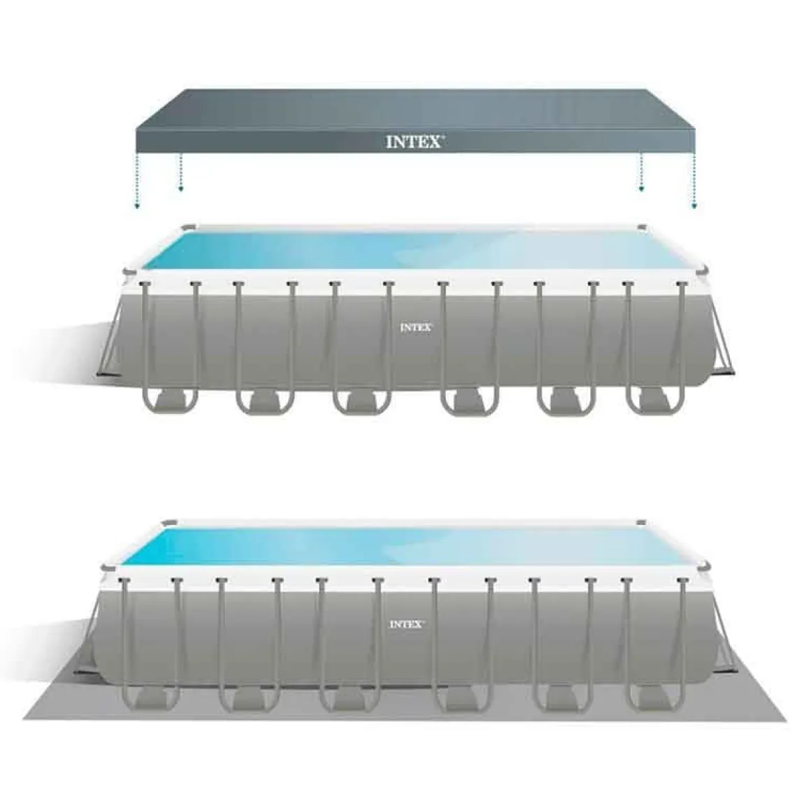 Piscina elevada Ultra XTR Frame Intex 31805L con depuradora gris 732x366 cm