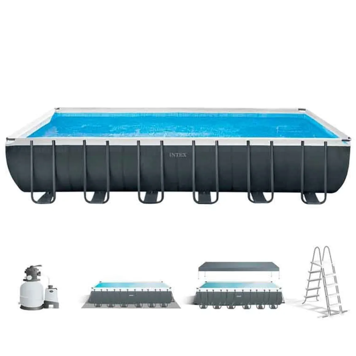 Piscina elevada Ultra XTR Frame Intex 31805L con depuradora gris 732x366 cm