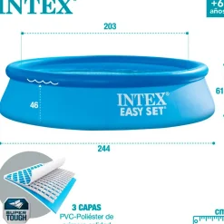 Piscina hinchable Easy Set Intex 1942L sin depuradora Ø244x61 cm