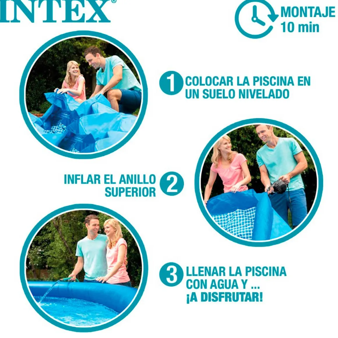 Piscina hinchable Easy Set Intex 1942L sin depuradora Ø244x61 cm