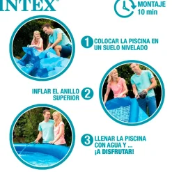 Piscina hinchable Easy Set Intex 3853L 4 personas con depuradora azul Ø305x76 cm