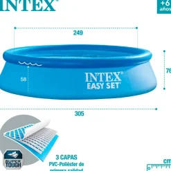 Piscina hinchable Easy Set Intex 3853L 4 personas con depuradora azul Ø305x76 cm