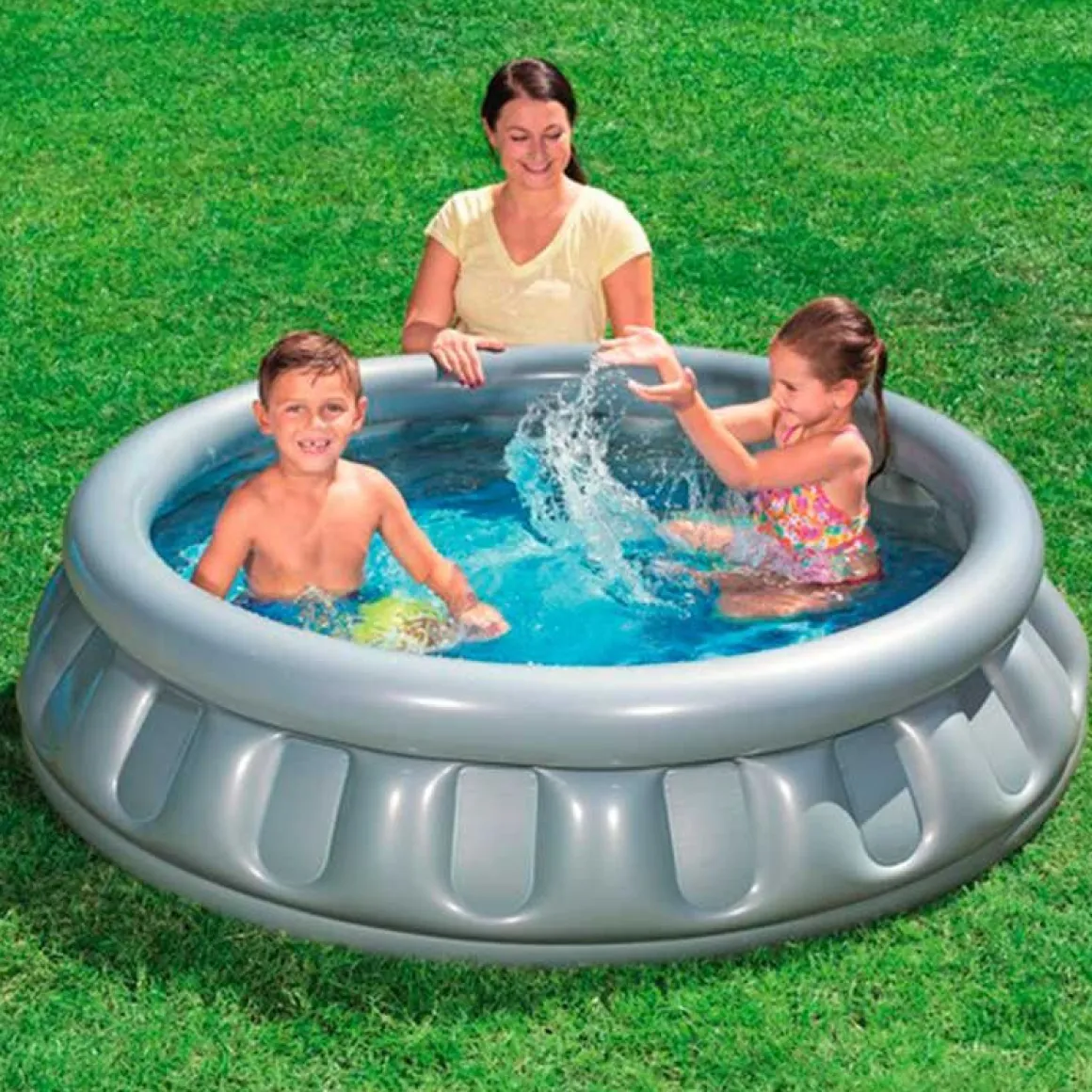 Piscina hinchable infantil Bestway nave espacial 512L +3A plata Ø152x43 cm