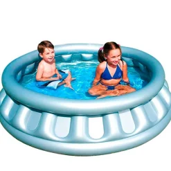 Piscina hinchable infantil Bestway nave espacial 512L +3A plata Ø152x43 cm