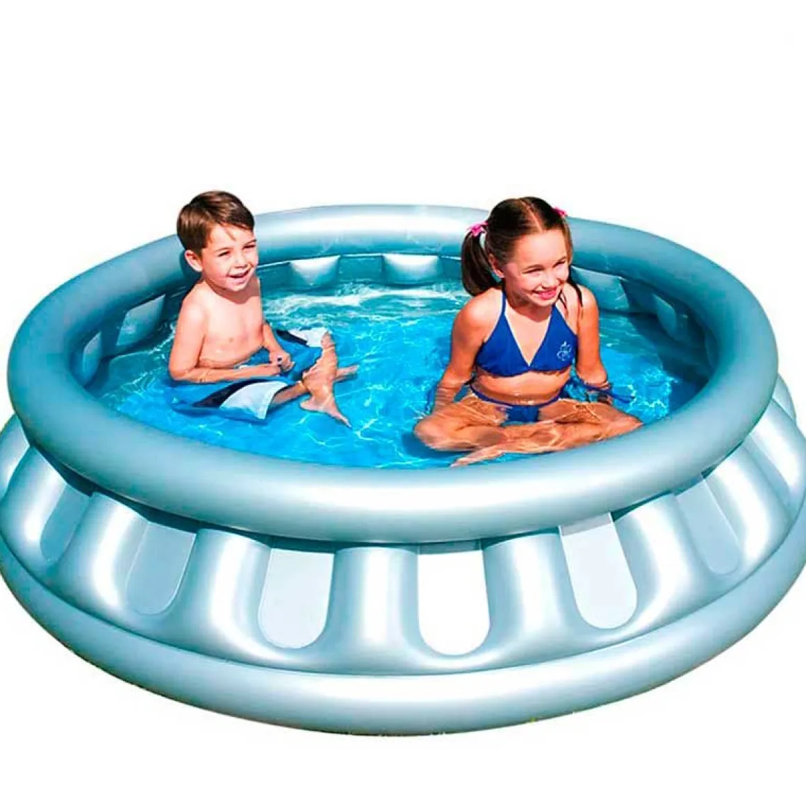Piscina hinchable infantil Bestway nave espacial 512L +3A plata Ø152x43 cm