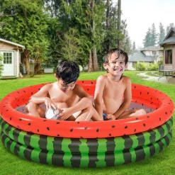 Piscina hinchable infantil Sandía Solmar 100L +2A rojo/verde Ø100x30 cm