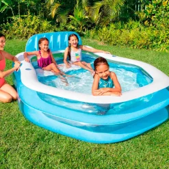 Piscina hinchable Intex con sillón y toldo 530L +3A blanco/azul 135x191x229 cm