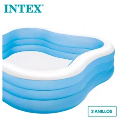 Piscina hinchable Intex ondulada 1250L +6A azul/blanco 229x229x56 cm