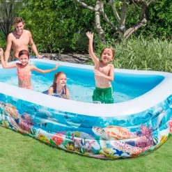 Piscina hinchable Intex rectangular fondo marino 1020L +6A multicolor 56x183x305 cm