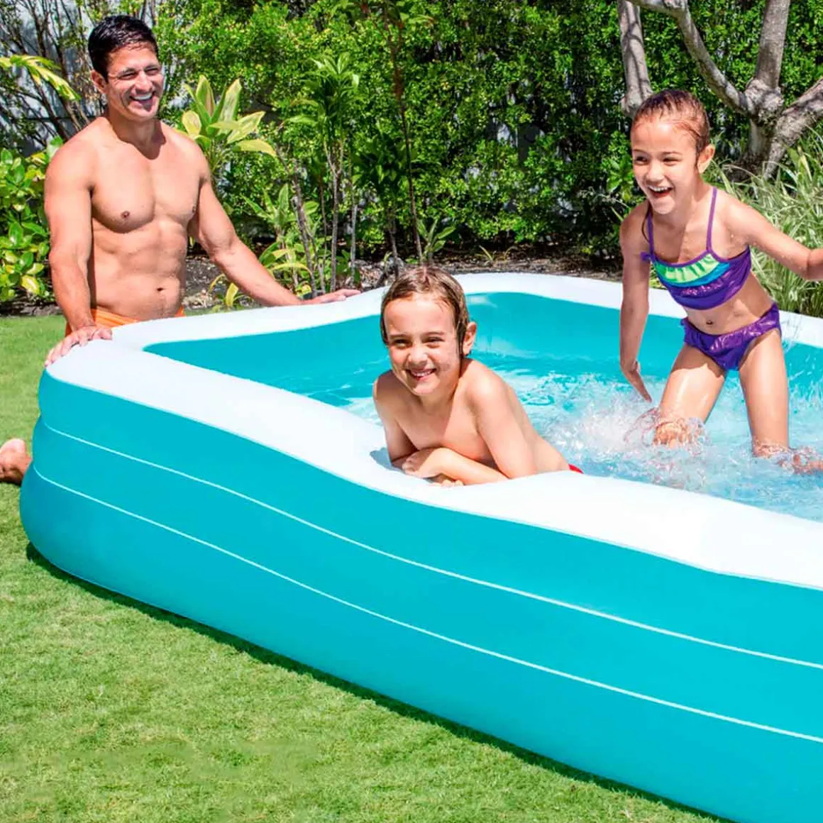 Piscina hinchable Intex rectangular 1020L +6A blanco/azul 56x183x305 cm