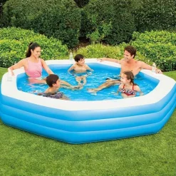 Piscina hinchable octogonal 1430L azul Ø279x51 cm