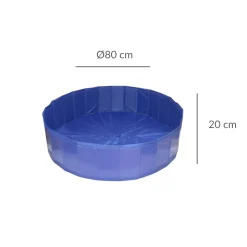 Piscina para mascotas plegable azul Ø80 cm
