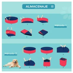 Piscina plegable para perros PawHut PVC antideslizante