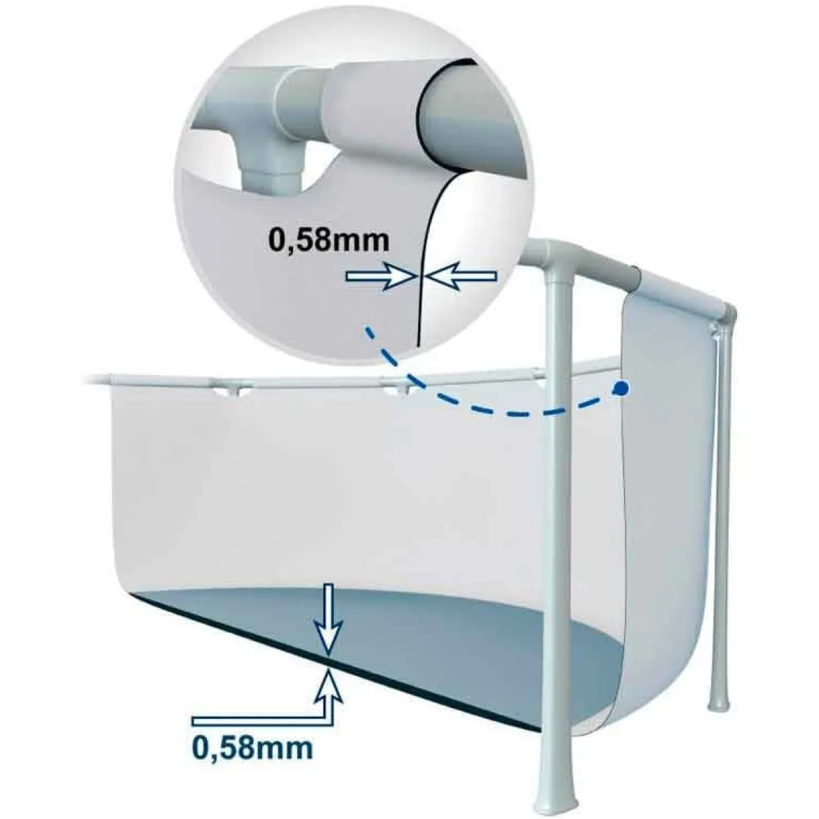 Piscina rectangular desmontable Prism Frame Intex 3539L con depuradora+escalera gris 300x175 cm