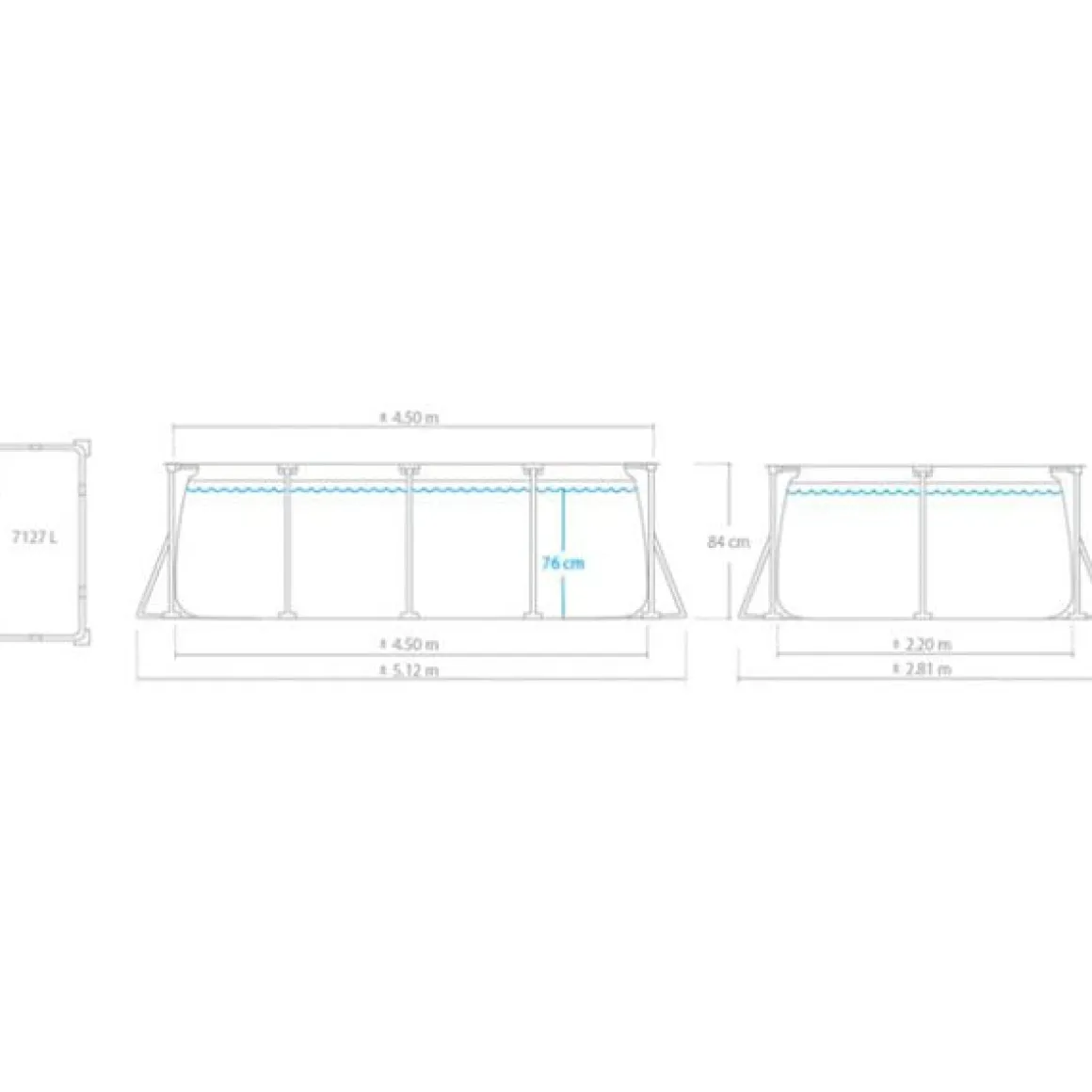Piscina rectangular Small Frame Intex 28273 familiar 7127L 450x220 cm